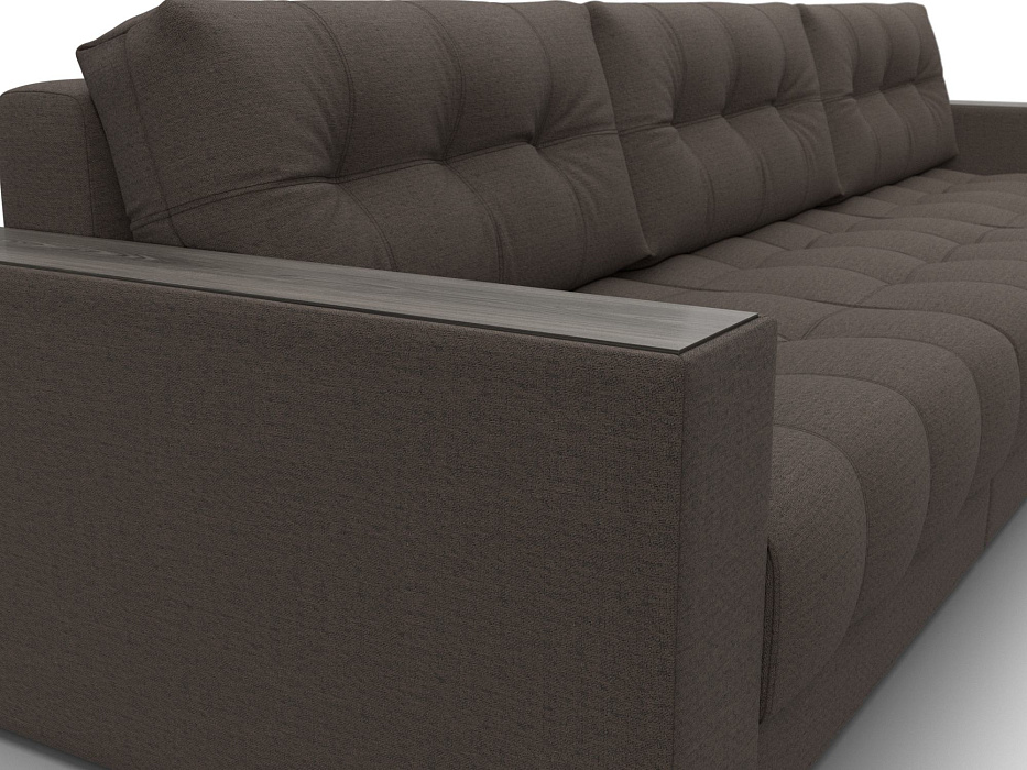 Диван прямой с декором Лига-049 НПБ Лонг (амур 05 коричневый)