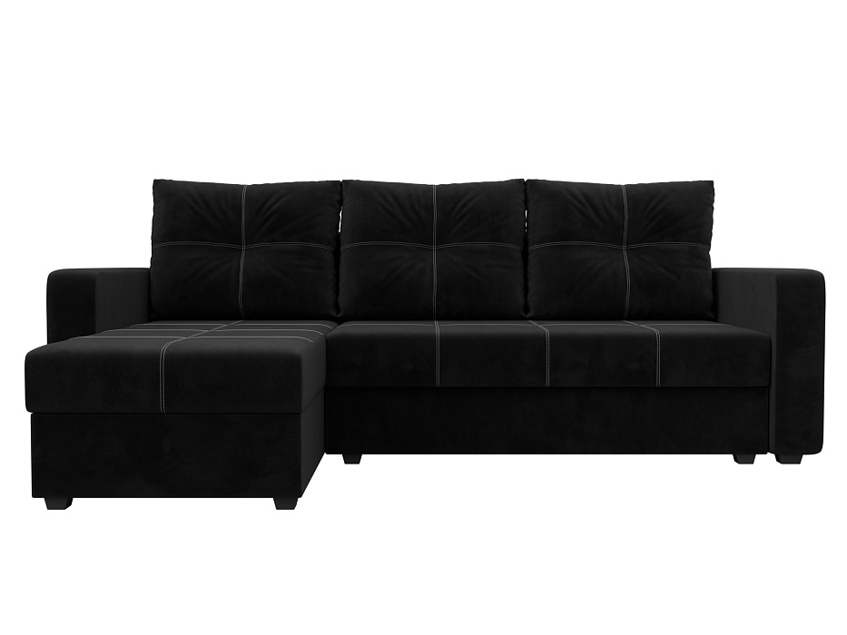 Диван угловой Ливерпуль Лайт левый угол (seven 35 черный)