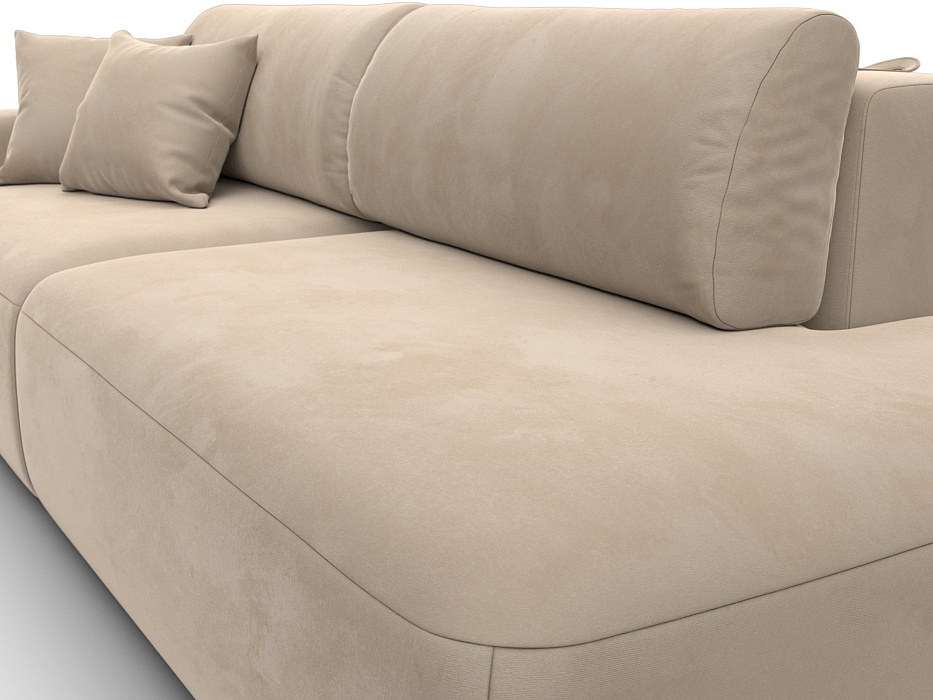 Диван прямой Лига-036 НПБ Модерн подлокотник слева (seven 729 бежевый)