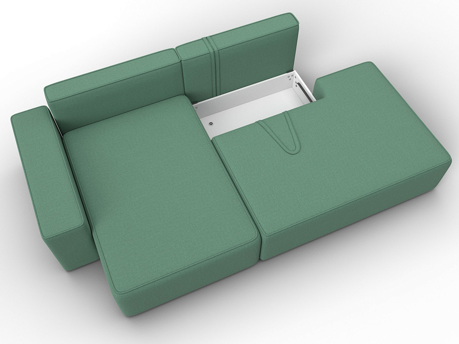 Диван угловой Лига-079 угол левый (амур 11 зеленый)