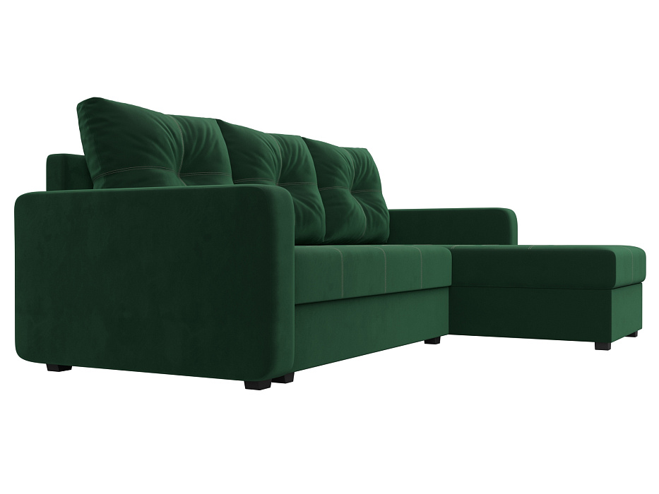 Диван угловой Ливерпуль Лайт правый угол (seven 626 зеленый)