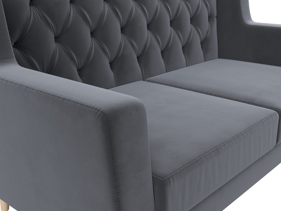 Диван кухонный прямой Брайтон 2 Люкс (seven 17 серый)