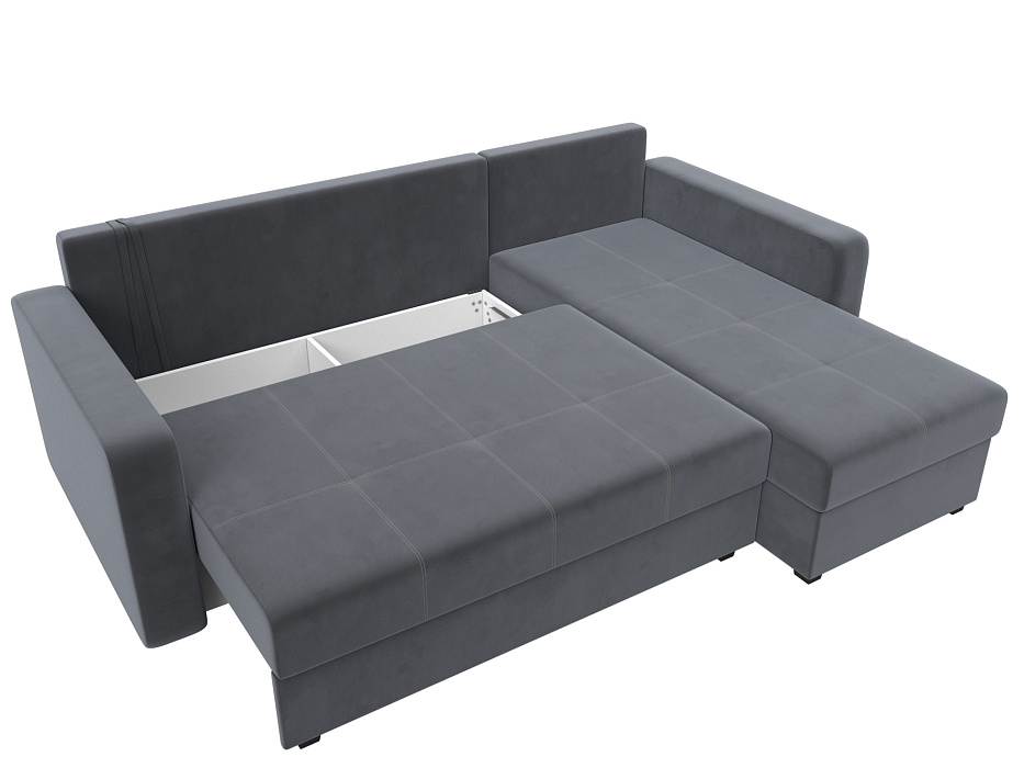 Диван угловой Ливерпуль Лайт правый угол (seven 17 серый)