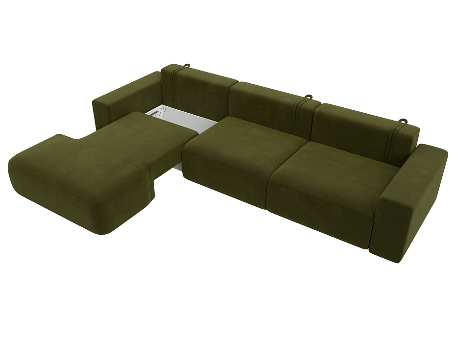 Диван угловой Лига-036 НПБ Классик Лонг левый угол (зеленый)