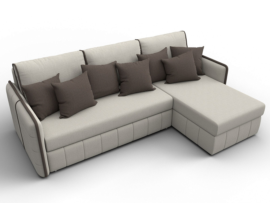 Диван угловой Лига-078 угол универсальный (амур 02 бежевый;амур 05 коричневый)