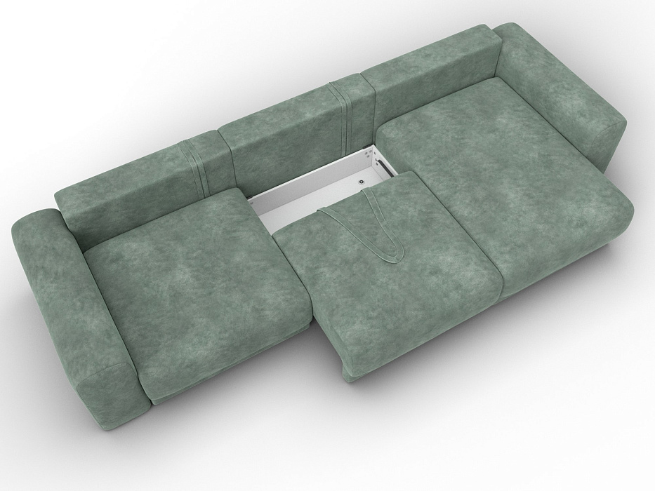 Диван угловой Лига-056 НПБ Лонг угол универсальный (brut 08 зеленый)