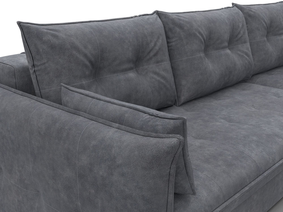 Диван угловой Лига-100 НПБ угол универсальный (brut 16 темно-серый)