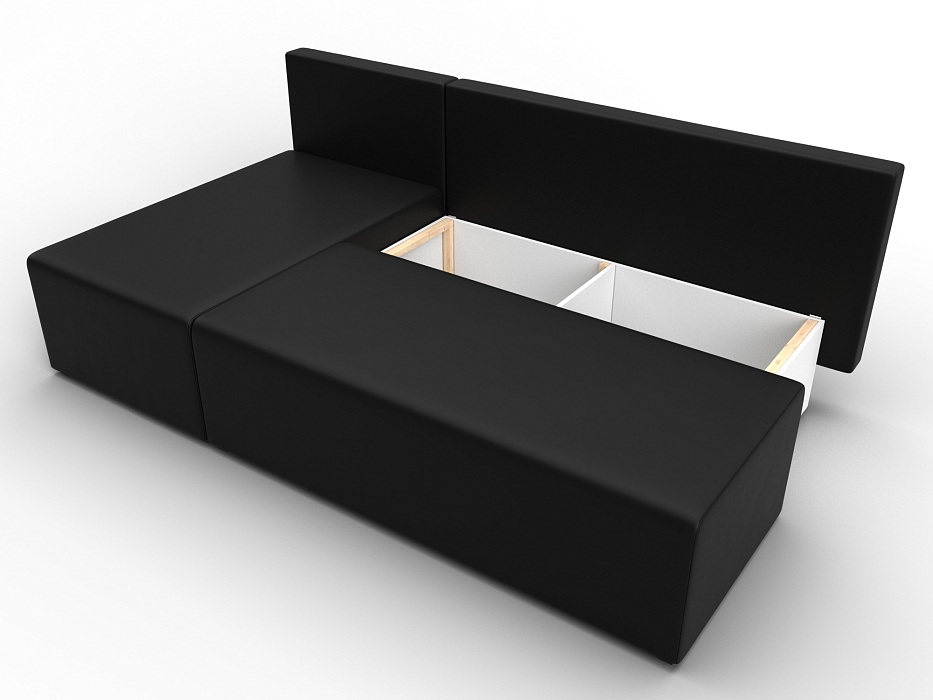 Диван угловой Поло левый угол (черный)