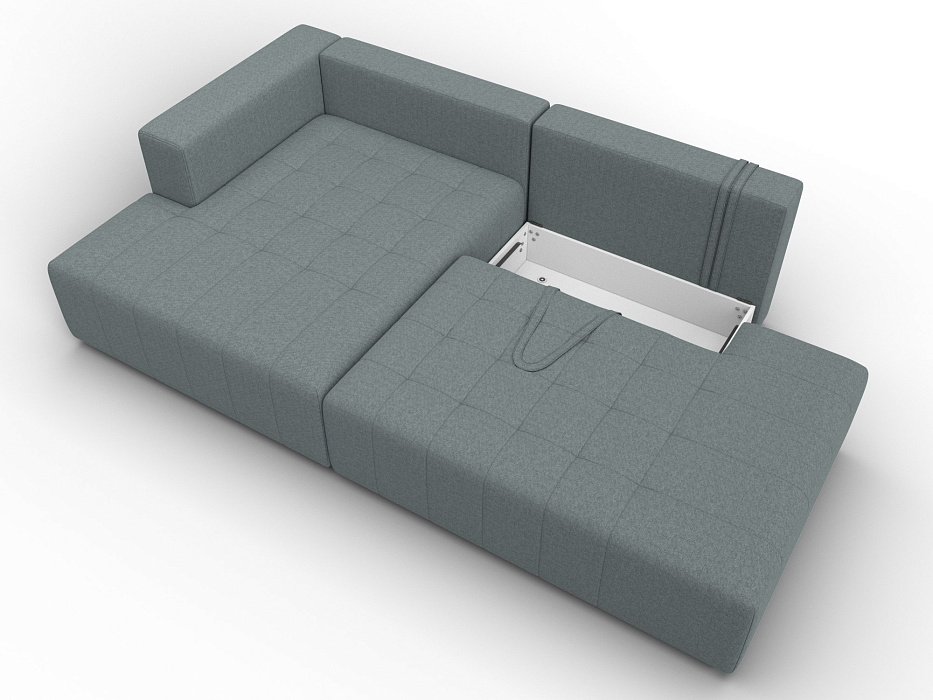 Диван угловой Лига-103 НПБ угол левый (амур 07 серый)