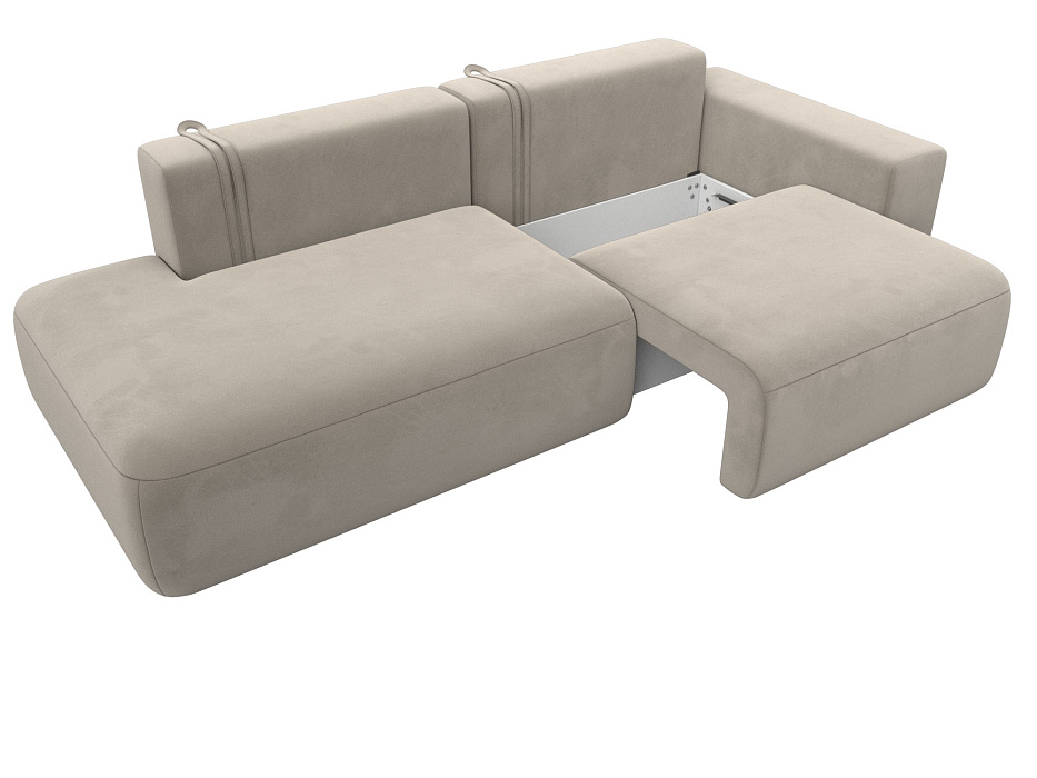 Диван прямой Лига-036 НПБ Модерн подлокотник справа (бежевый)