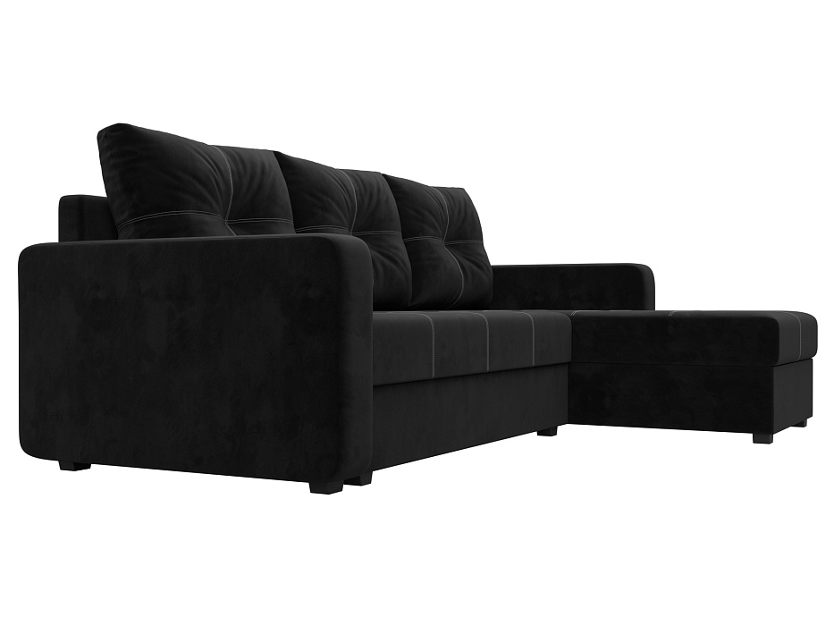 Диван угловой Ливерпуль Лайт правый угол (seven 35 черный)