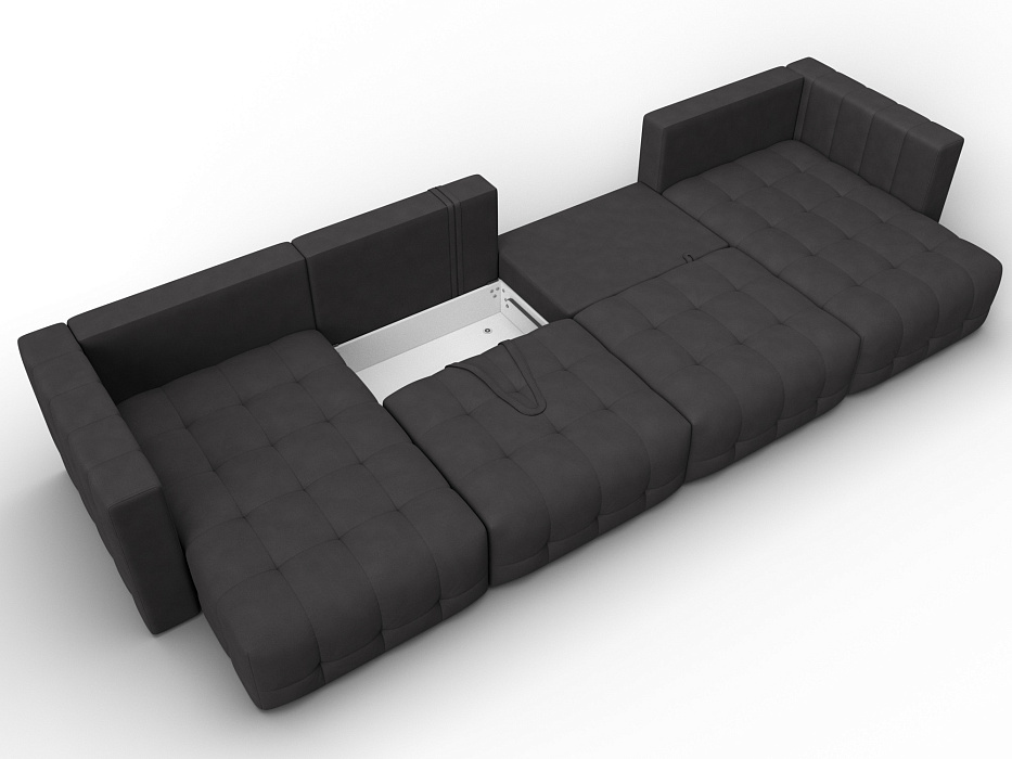 Диван П-образный Лига-052 НПБ Лонг (joly 08 коричневый)