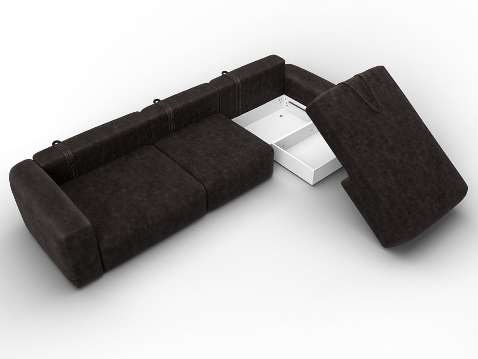 Диван угловой Лига-066 НПБ Лонг угол правый фото в интернет-магазине Лига Диванов