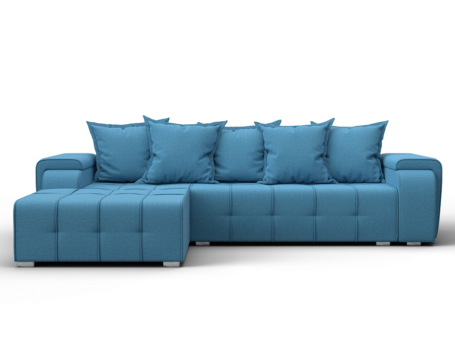 Диван угловой Лига-121 левый угол (амур 10 голубой)