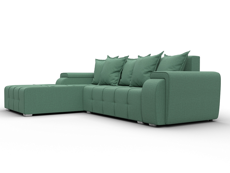 Диван угловой Лига-121 левый угол (амур 11 зеленый)