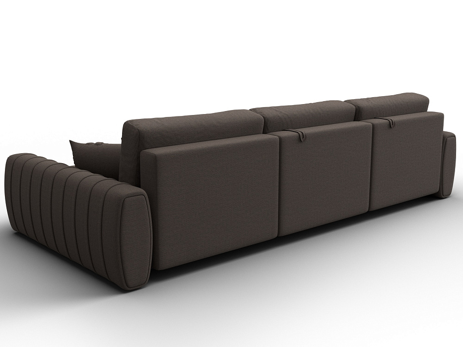 Диван угловой Лига-057 НПБ Лонг угол правый (амур 05 коричневый)