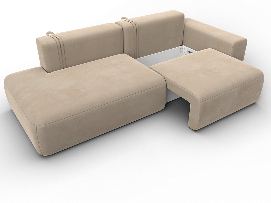 Диван прямой Лига-036 НПБ Модерн подлокотник справа (seven 729 бежевый)