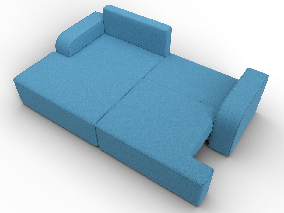 Диван угловой Лига-120 угол левый (амур 10 голубой)