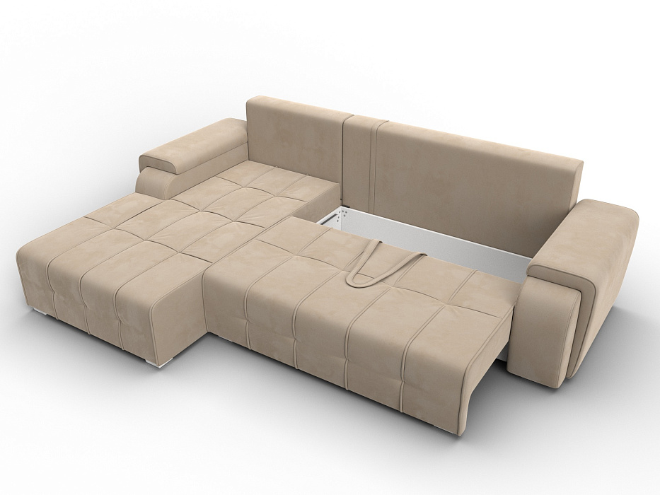 Диван угловой Лига-121 левый угол (seven 729 бежевый)