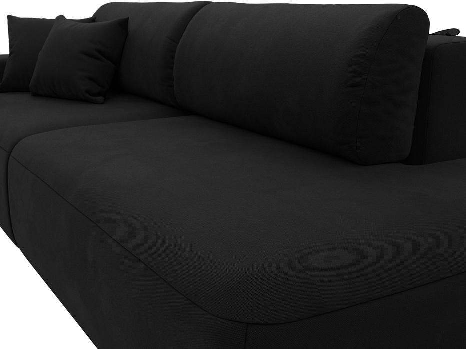 Диван прямой Лига-036 НПБ Модерн подлокотник слева (черный)