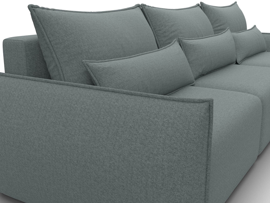 Диван угловой Лига-051 НПБ Лонг угол универсальный (амур 07 серый)