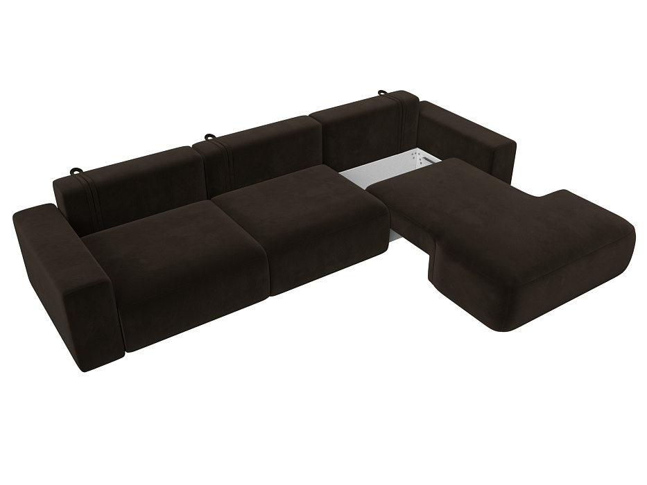 Диван угловой Лига-036 НПБ Классик Лонг правый угол (коричневый)