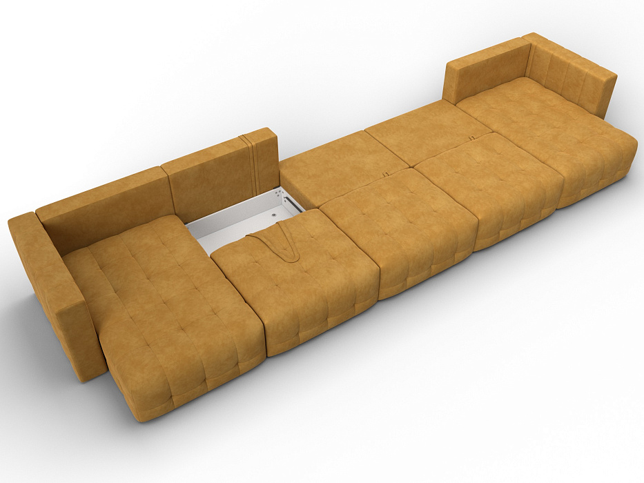 Диван П-образный Лига-052 НПБ МегаЛонг (brut 10 желтый)
