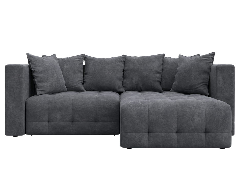 Диван угловой Лига-052 НПБ угол универсальный (brut 16 темно-серый)