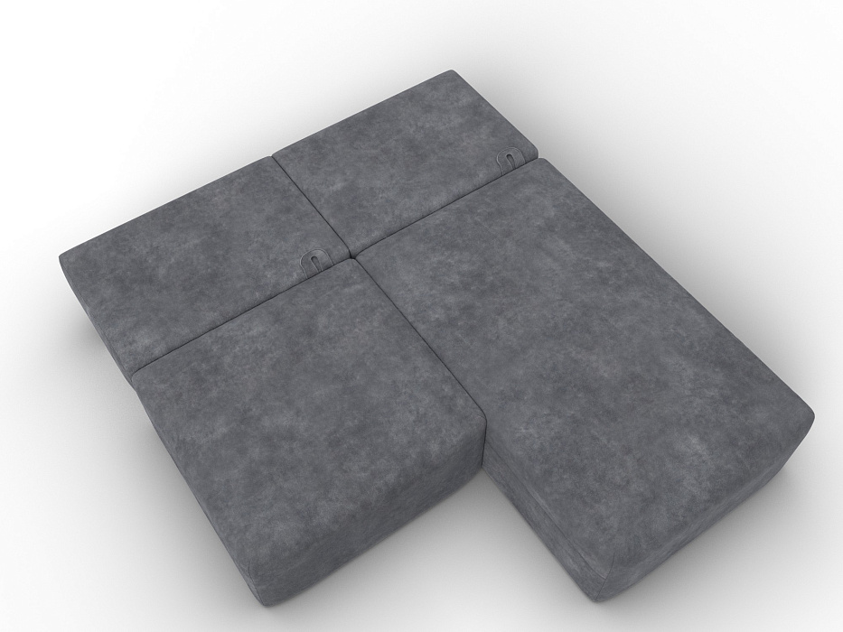 Диван угловой модульный Лига-060 НПБ угол универсальный (brut 16 темно-серый)