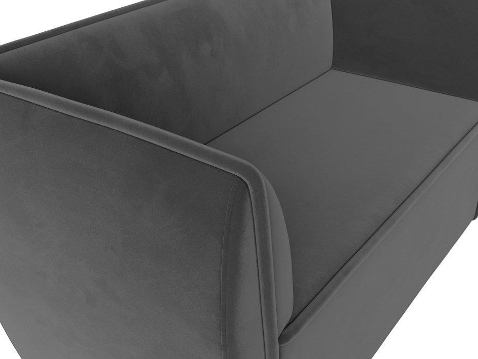 Диван кухонный прямой Бергамо 2-х местный (seven 17 серый)