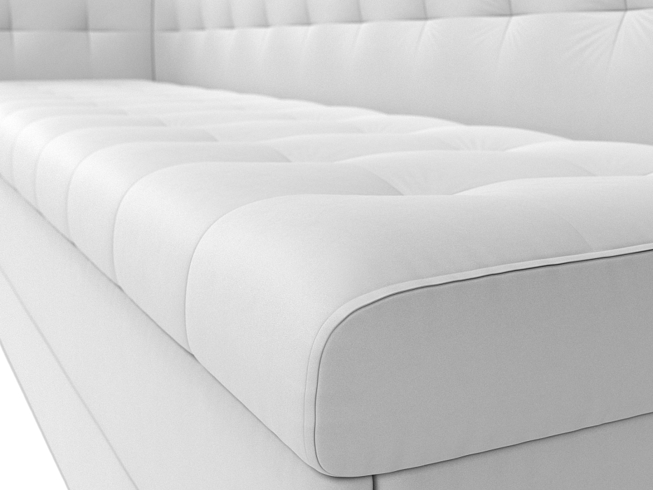 Диван кухонный прямой Бриз с углом слева (белый)