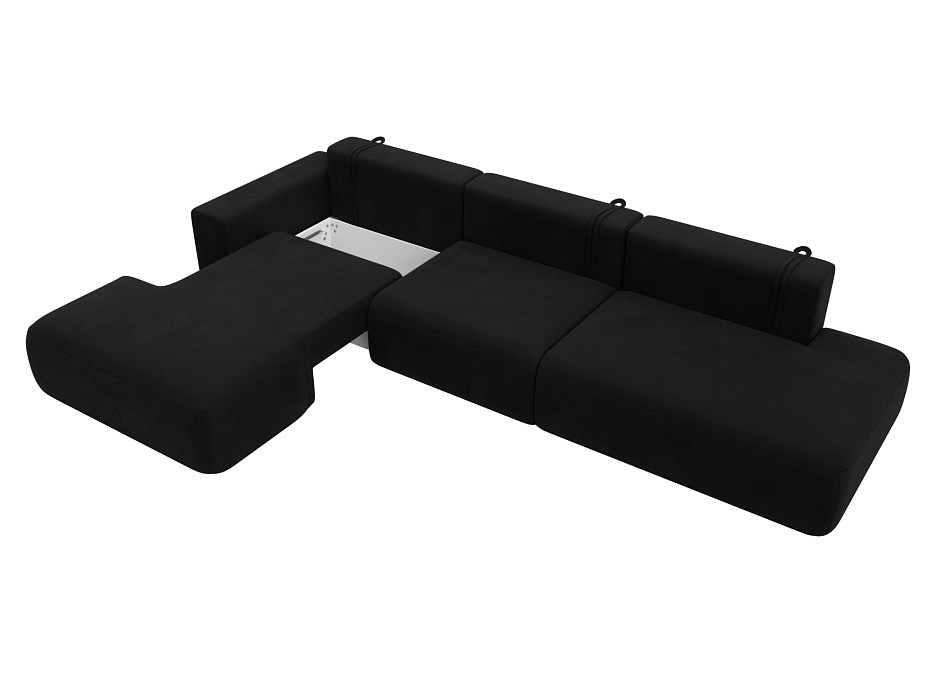 Диван угловой Лига-036 НПБ Модерн Лонг левый угол (черный)