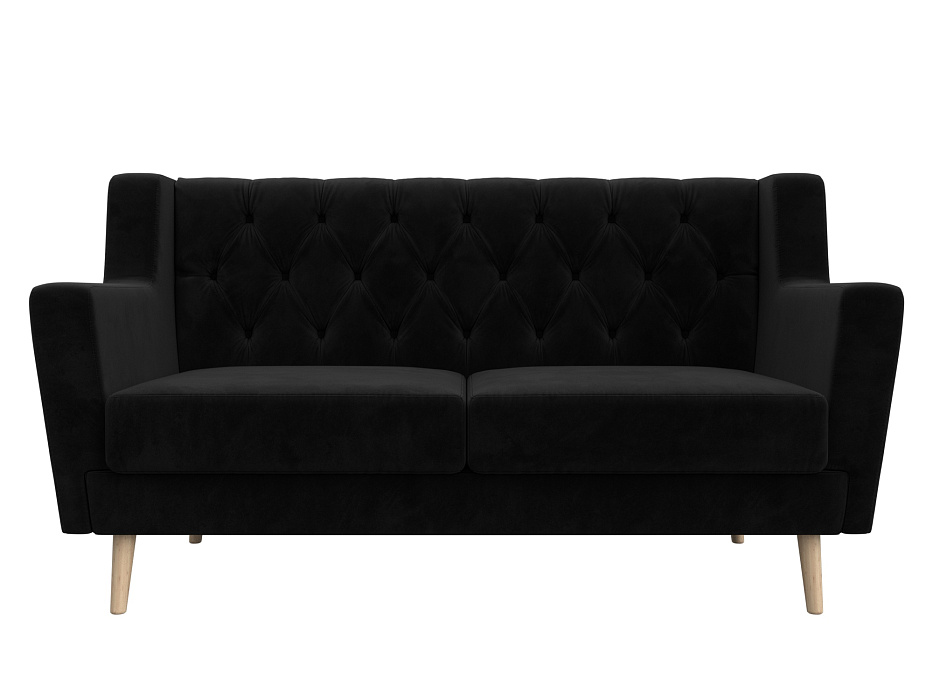 Диван кухонный прямой Брайтон 2 Люкс (seven 35 черный)