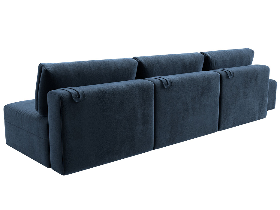 Диван прямой модульный с пуфом Лига-060 НПБ Лонг (tower 13 синий)