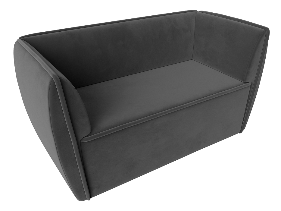 Диван кухонный прямой Бергамо 2-х местный (seven 17 серый)