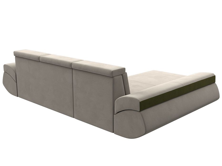 Диван угловой Лига-032 левый угол (бежевый;зеленый)