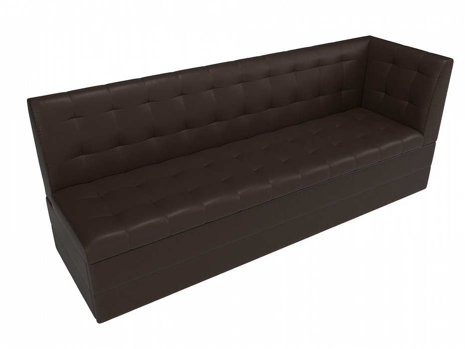 Диван кухонный прямой Бриз с углом справа (коричневый)