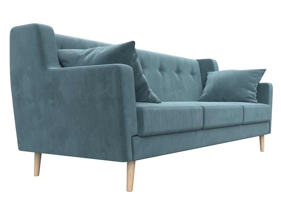 Диван кухонный прямой Брайтон 3 (seven 113 бирюзовый)