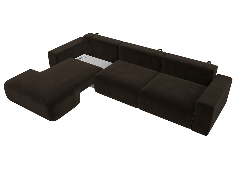 Диван угловой Лига-036 НПБ Классик Лонг левый угол (коричневый)
