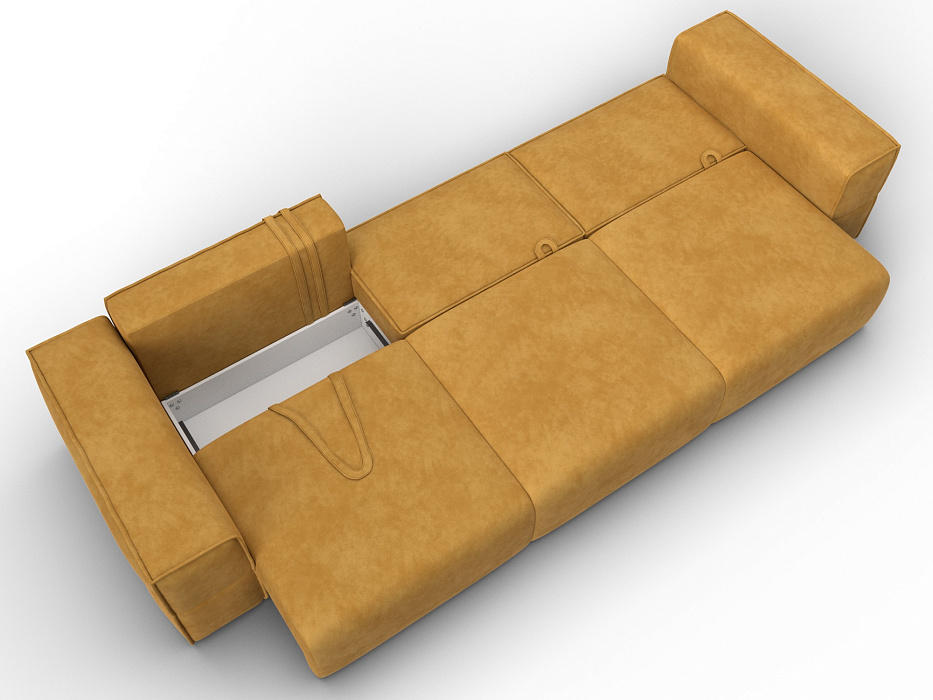 Диван прямой Лига-058 НПБ Лонг (brut 10 желтый)