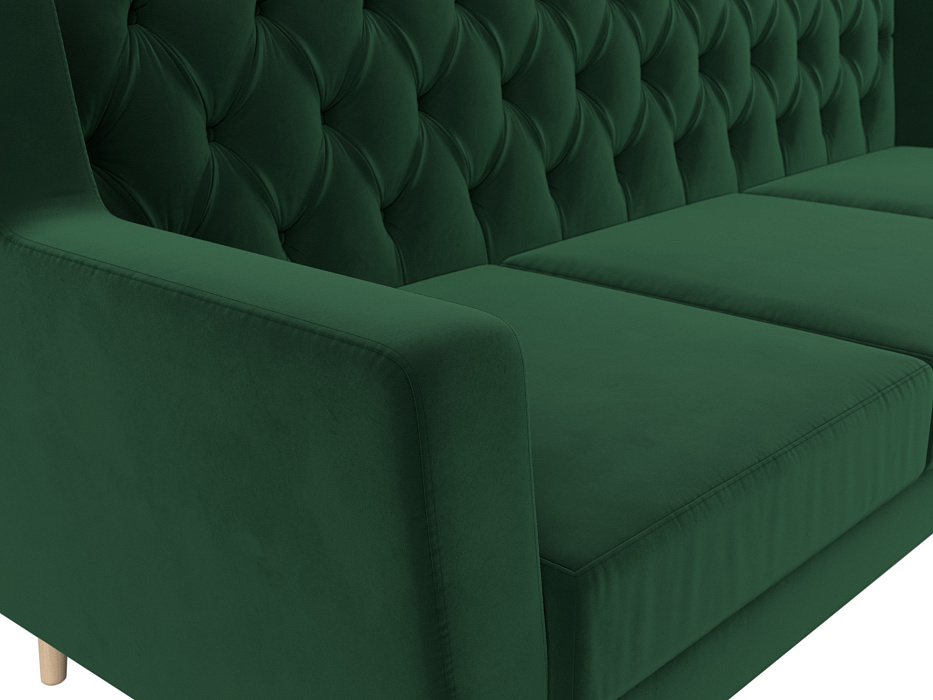 Диван кухонный прямой Брайтон 3 Люкс (seven 626 зеленый)