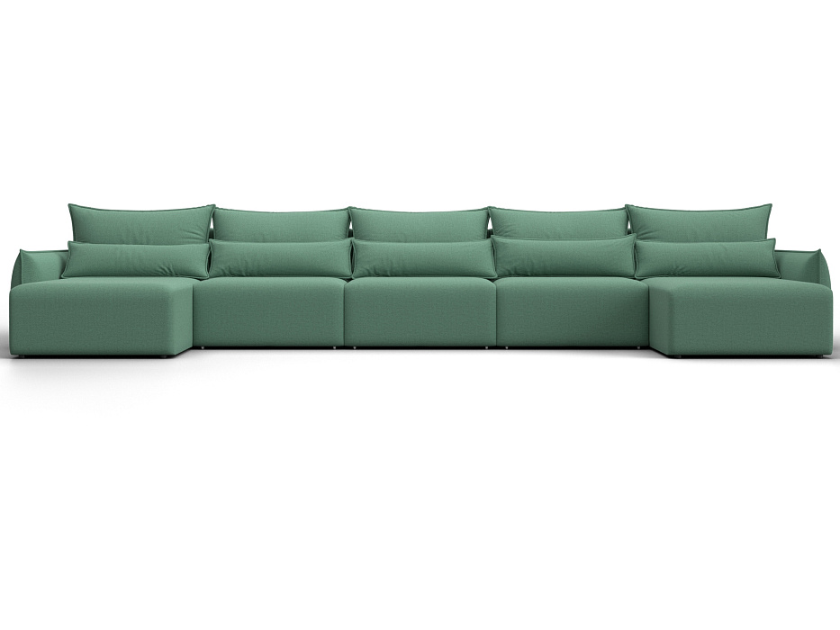 Диван П-образный Лига-051 НПБ МегаЛонг (амур 11 зеленый)