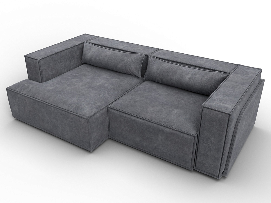 Диван угловой Лига-061 угол левый (brut 16 темно-серый)