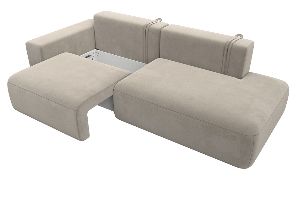 Диван прямой Лига-036 НПБ Модерн подлокотник слева (бежевый)