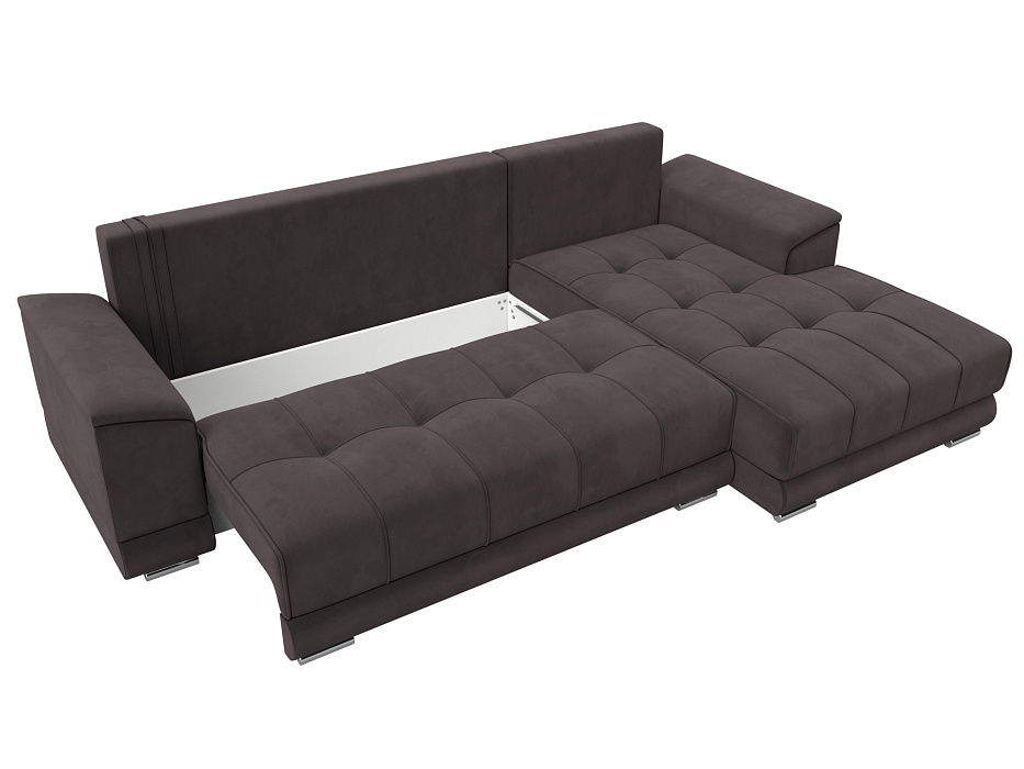 Диван угловой НордСтар правый угол (seven 727 коричневый)