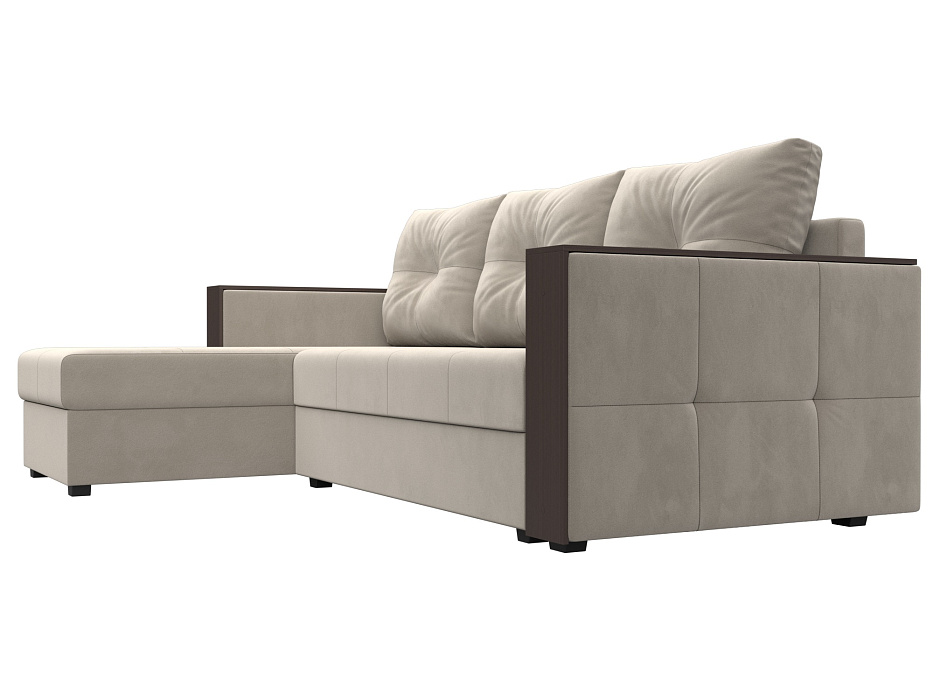 Диван угловой Валенсия Лайт левый угол (бежевый)