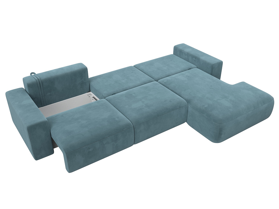 Диван угловой Лига-036 НПБ Классик Лонг правый угол (seven 113 бирюзовый)