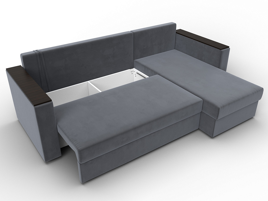 Диван угловой Атланта без стола универсальный угол (seven 17 серый)