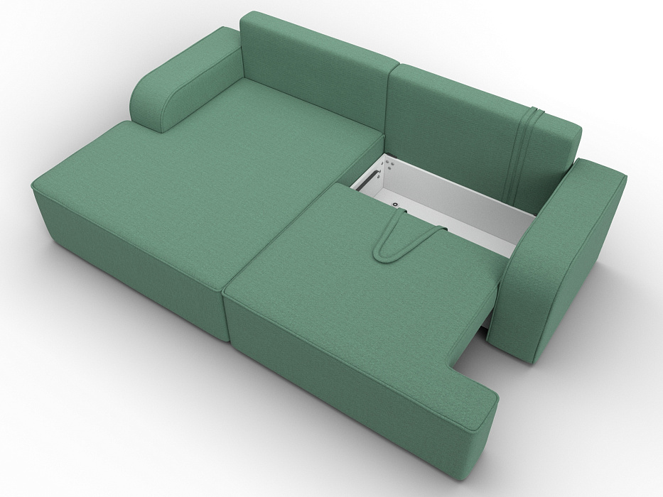 Диван угловой Лига-120 угол левый (амур 11 зеленый)