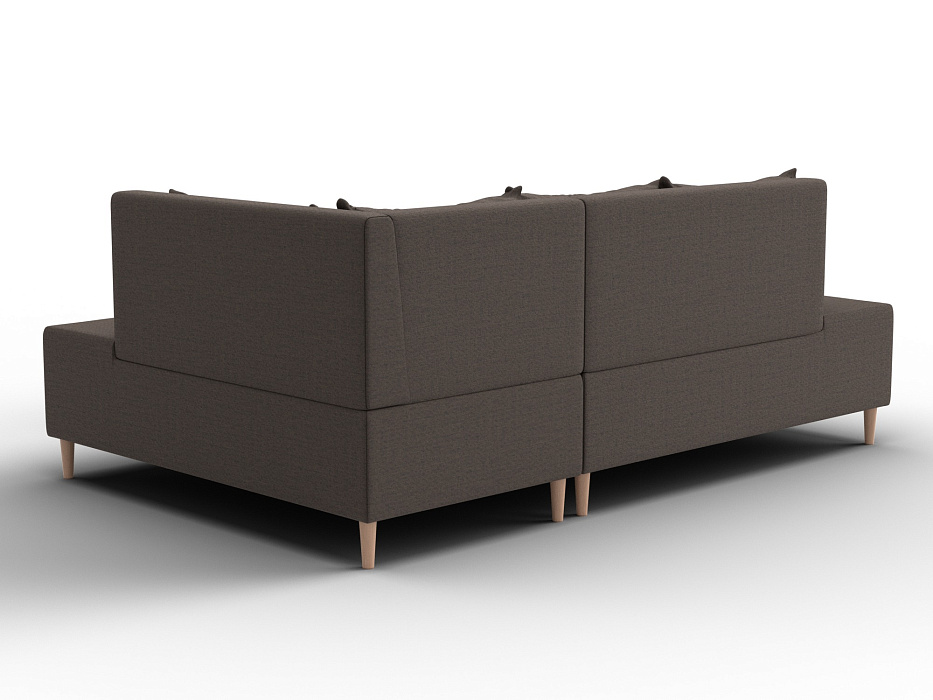 Диван угловой модульный с пуфом Лига-126 угол правый (амур 05 коричневый)